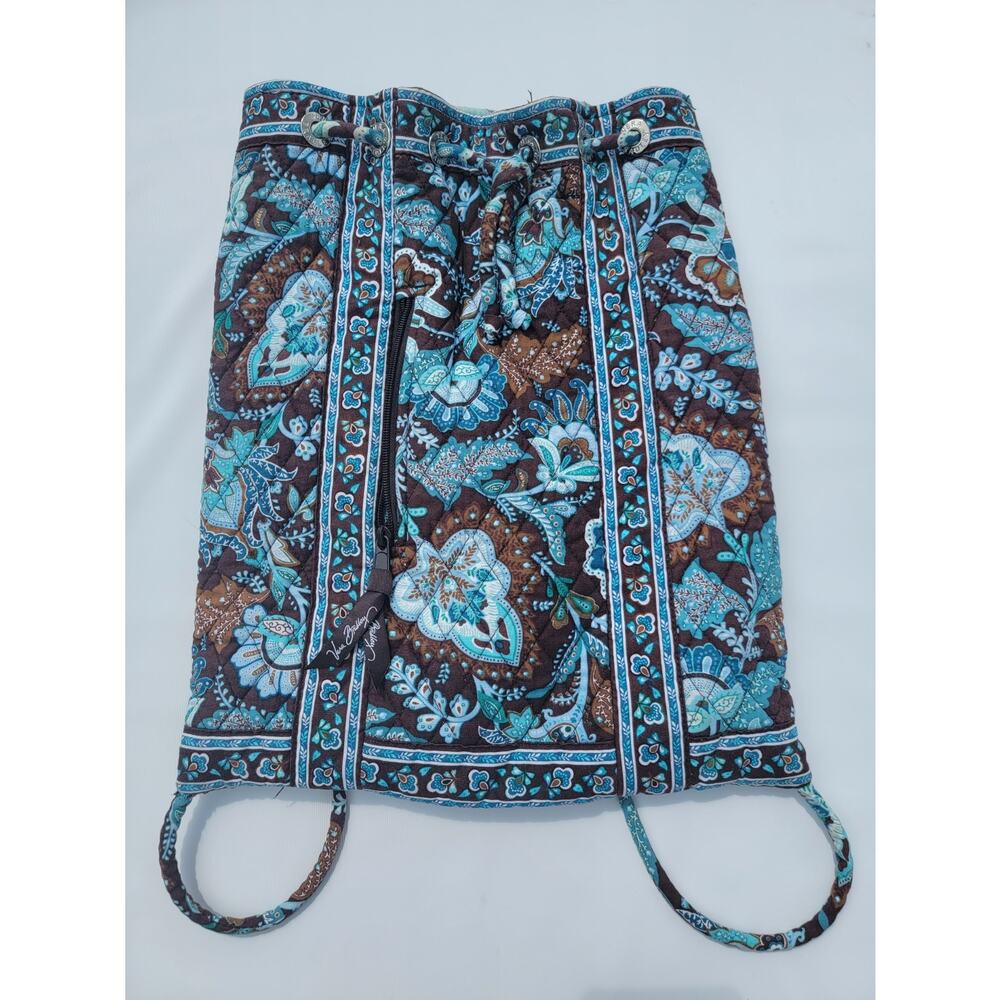 Java Blue Backpack Vera Bradley Drawstring Backpa… - image 4